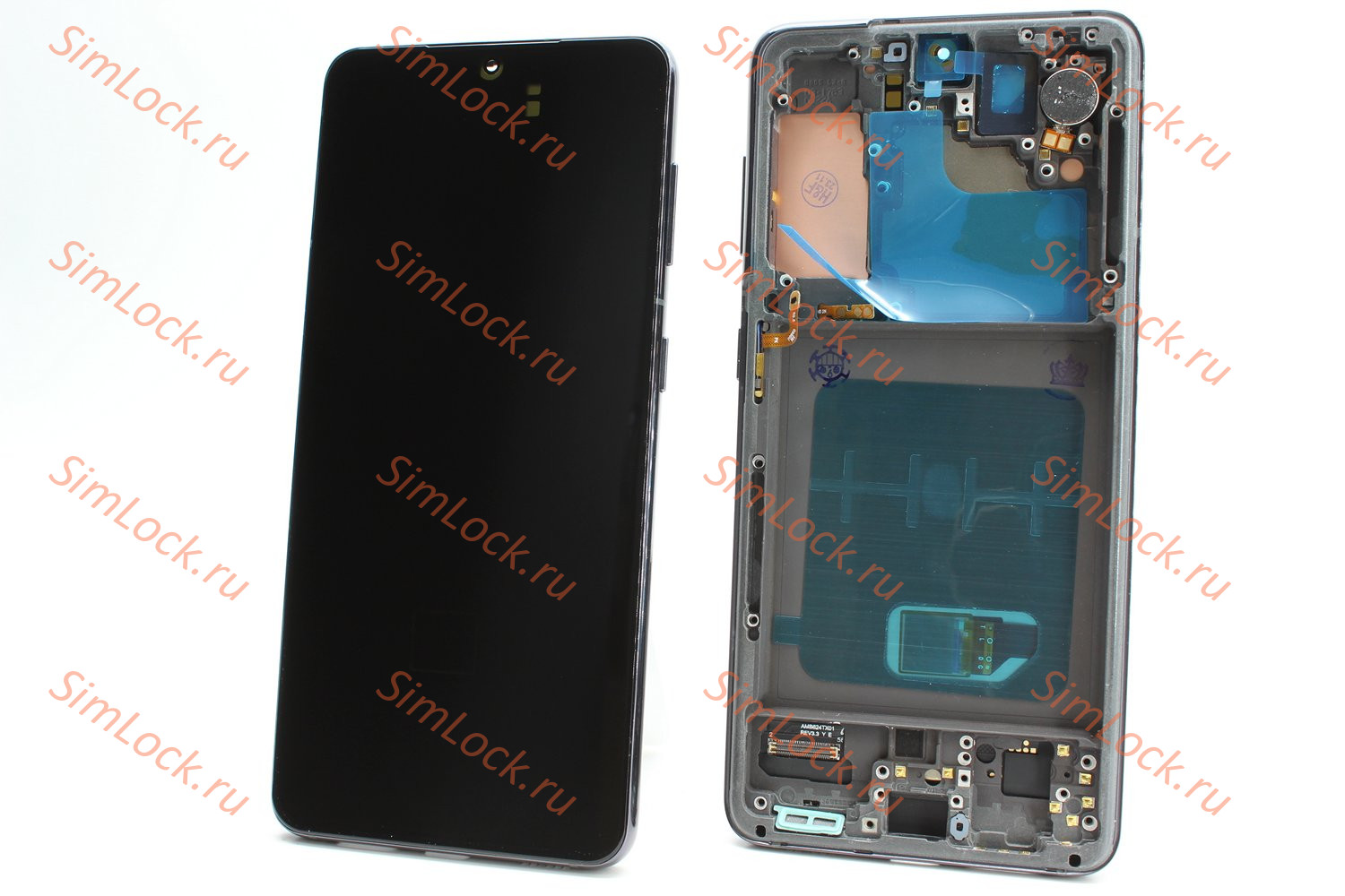 Дисплей Samsung G991B Galaxy S21, черный (серый), в рамке, OLED, К-1