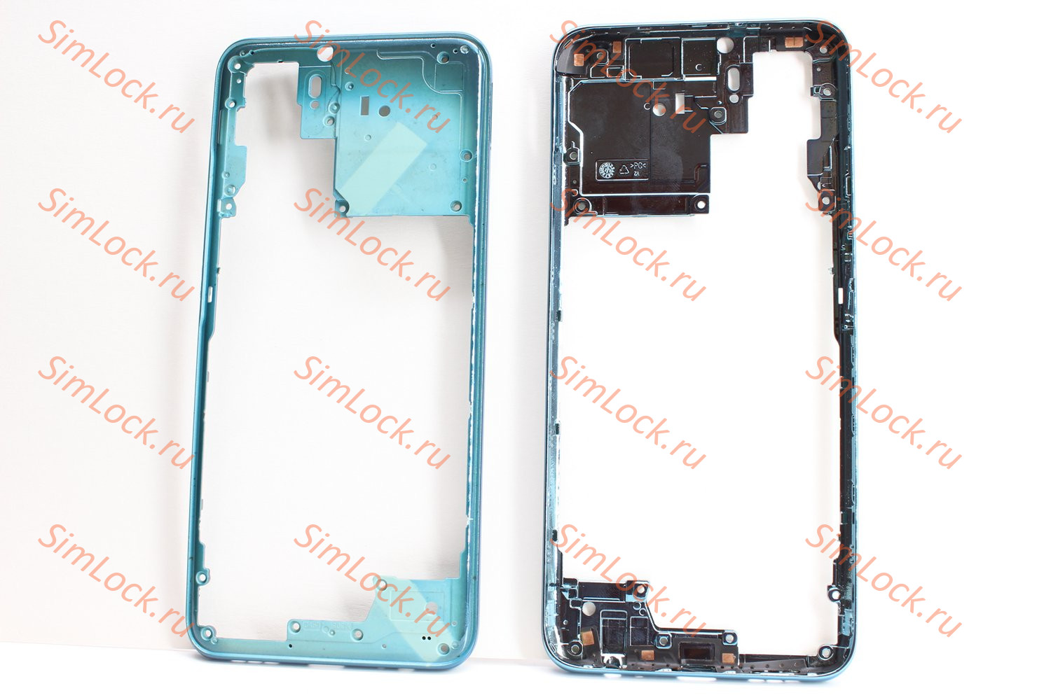Средняя часть корпуса Xiaomi Redmi Note 10, Note 10S, Poco M5S, синий, К-2 (M2101K7AG M2101K7BG 2207117BPG)