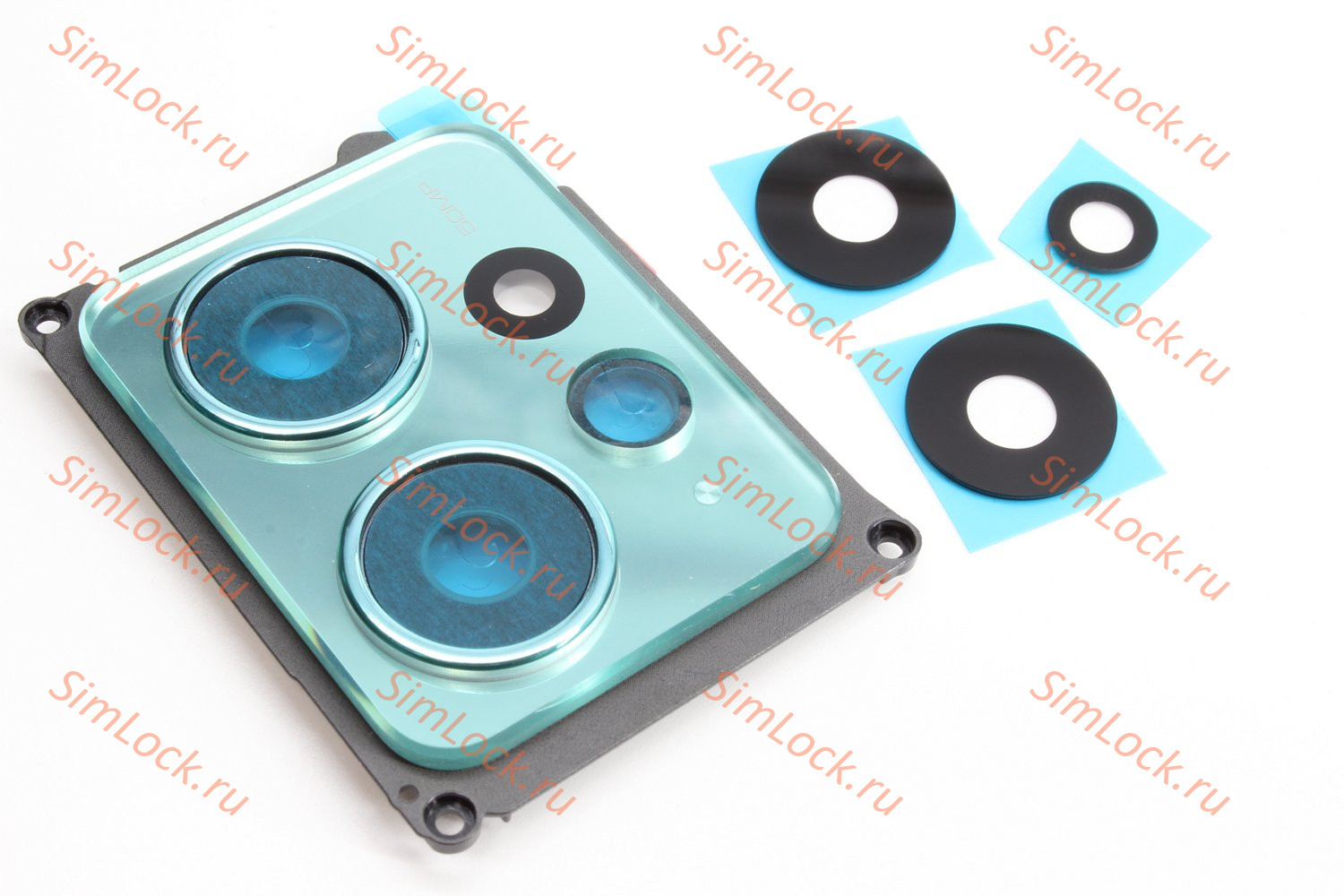 Стекло камеры Xiaomi Redmi Note 12 4G (23021RAA2Y), 3 шт, с зеленой рамкой