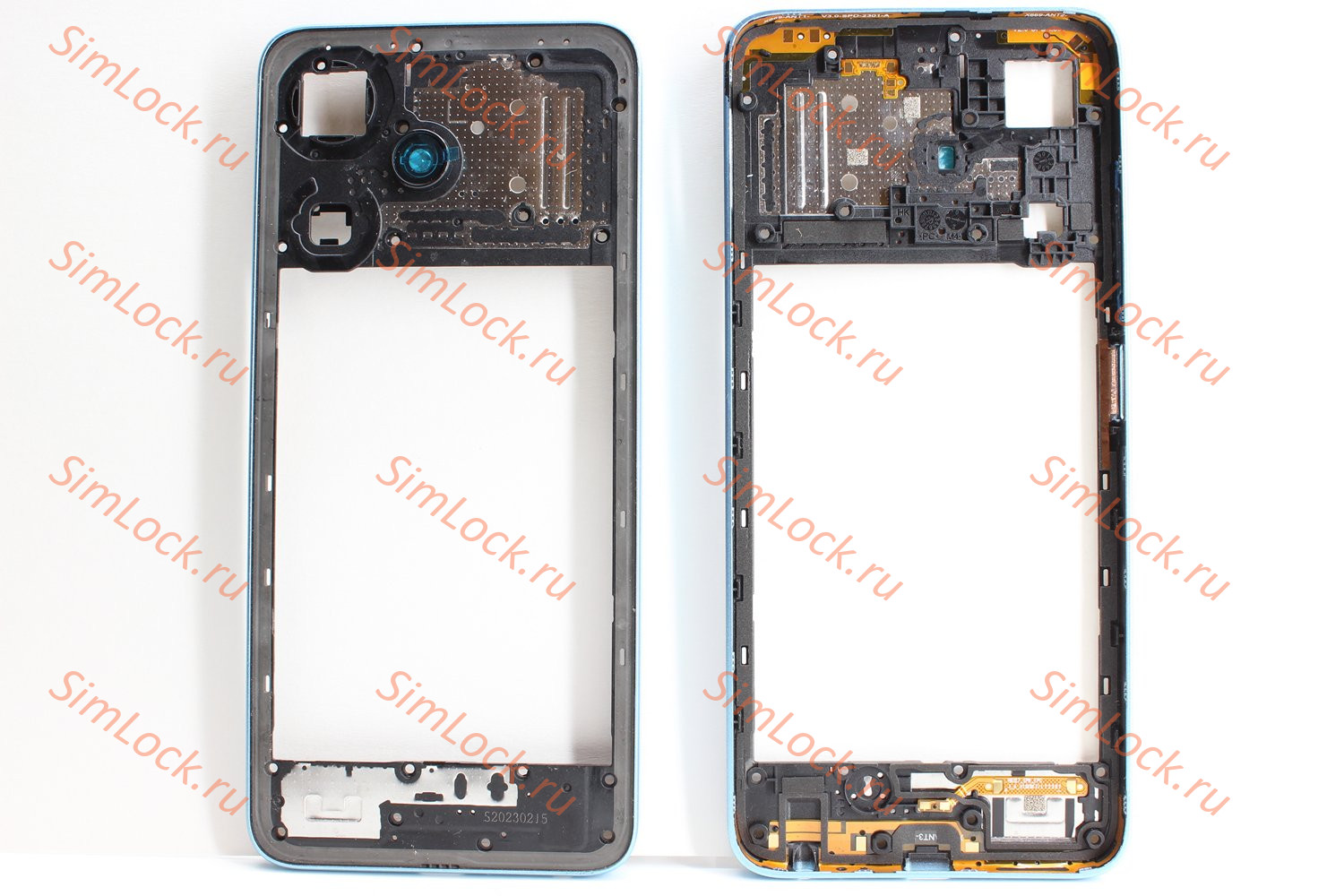 Средняя часть корпуса Infinix Hot 30i (X669D), голубой, оригинал