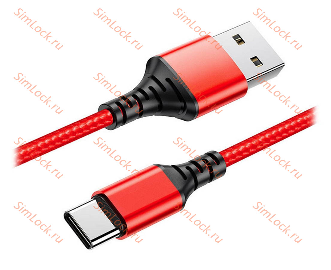 Кабель USB - Type-C Axtel AX54, 2.4A, 25см, красный