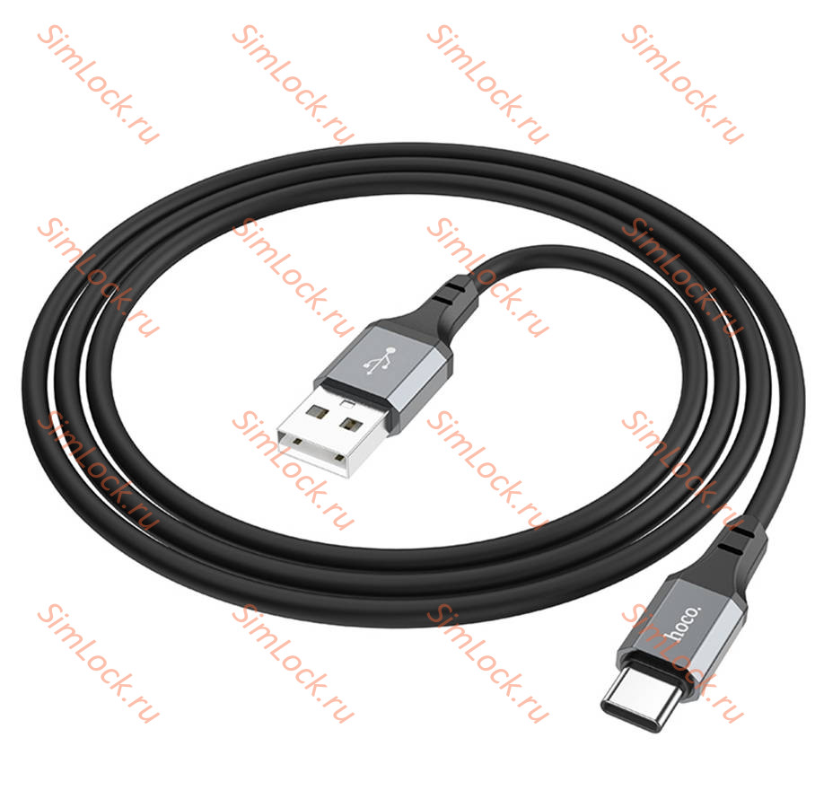 Кабель USB - Type-C HOCO X86, 3А, силиконовый, 100см, черный