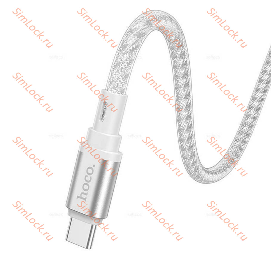 Кабель USB - Type-C HOCO X98, силиконовый, 3A, 100см, серебристый