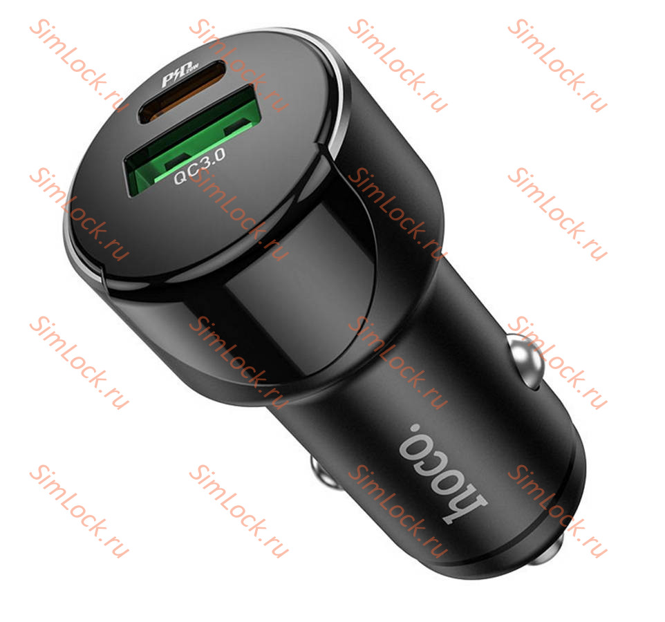 АЗУ Hoco Z42 Light road A+C, PD20W, QC3.0, FCP, AFC, черный