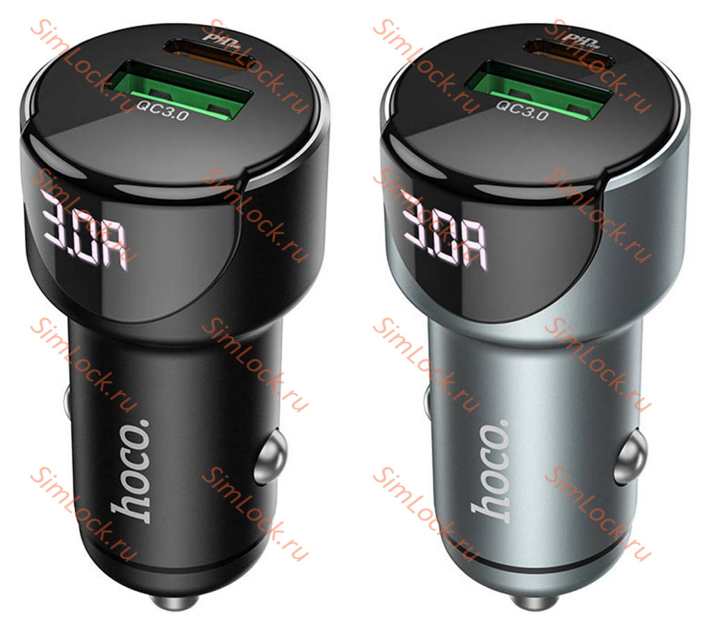 АЗУ Hoco Z42 Light road A+C, PD20W, QC3.0, FCP, AFC, черный