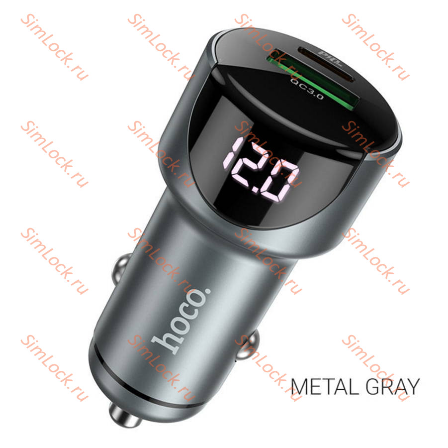 АЗУ Hoco Z42 Light road A+C, PD20W, QC3.0, FCP, AFC, серый