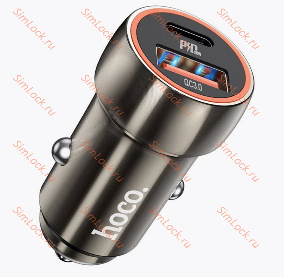 АЗУ Hoco Z46A Blue whale A+C, PD20W, QC3.0, FCP, AFC, серый металлик