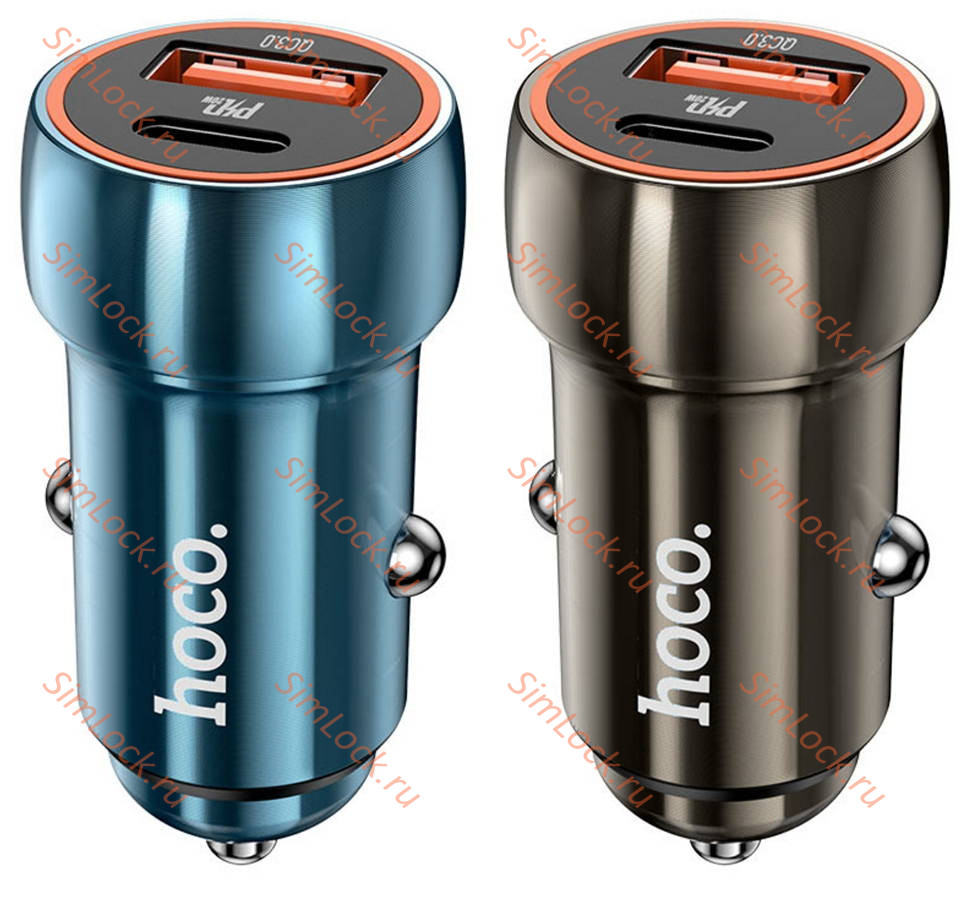 АЗУ Hoco Z46A Blue whale A+C, PD20W, QC3.0, FCP, AFC, синий металлик