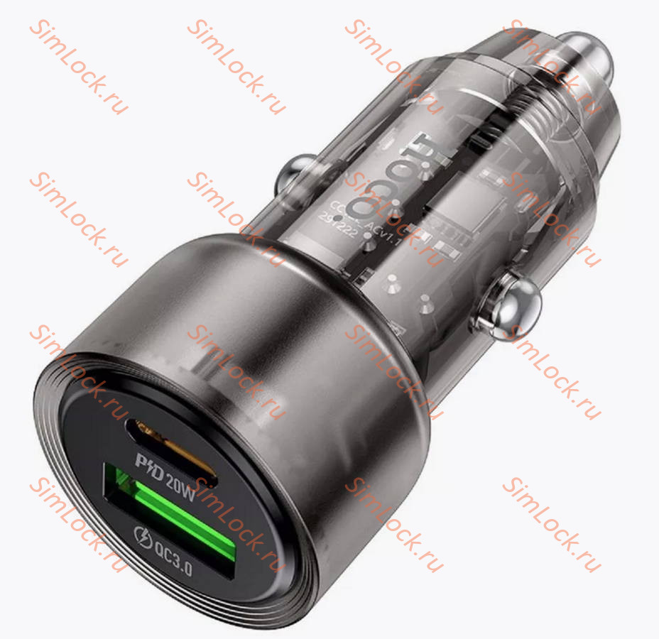 АЗУ Hoco Z52 Spacious road A+C, 38W, PD20W + 18W USB-A, QC3.0, FCP, AFC, черный