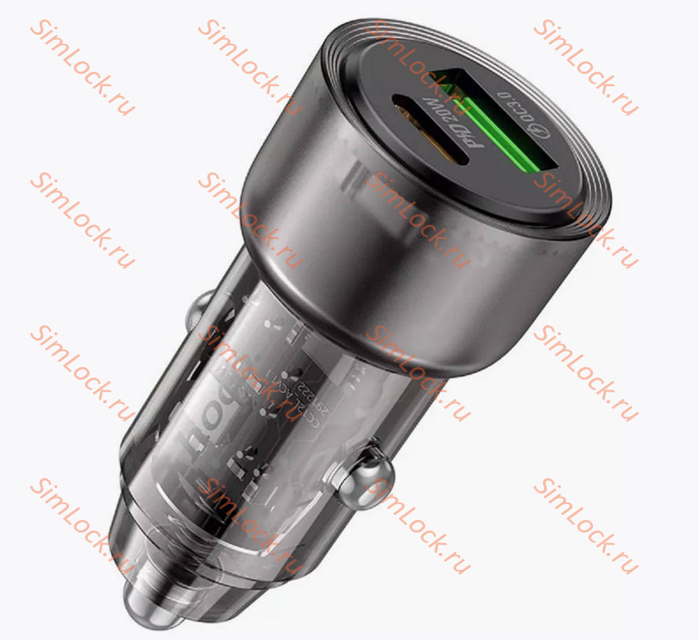 АЗУ Hoco Z52 Spacious road A+C, 38W, PD20W + 18W USB-A, QC3.0, FCP, AFC + кабель Type-C, черный