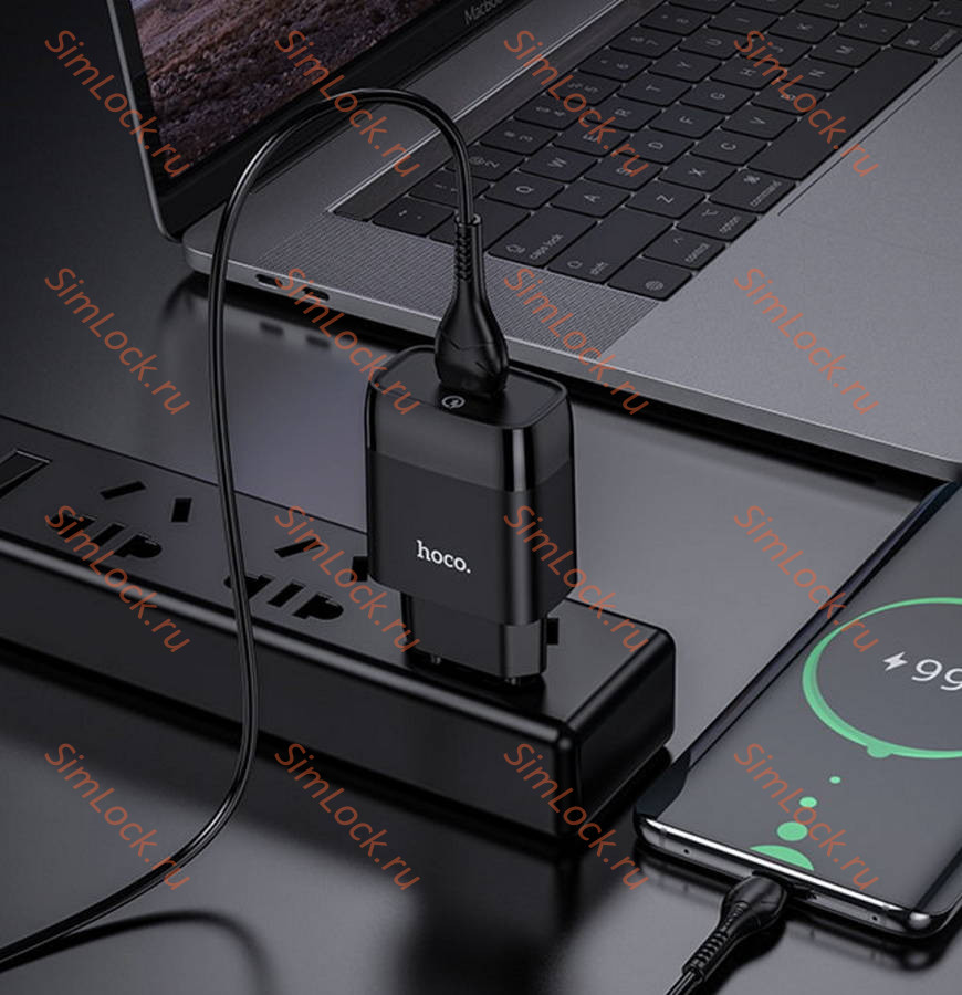 СЗУ HOCO C72Q Glorius, 3A, черный, 18W, QC3.0 / QC2.0