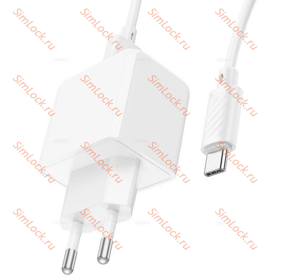 СЗУ HOCO CS11A Ocean, 2.1A, белый + кабель Type-C