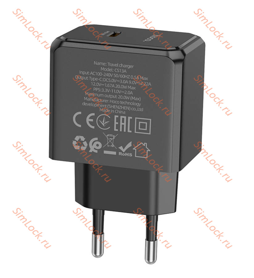 СЗУ HOCO CS13A Ocean, черный, Type-C PD20W