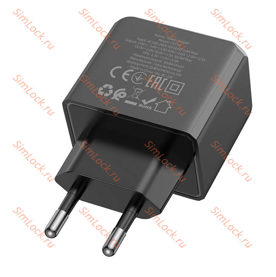 СЗУ HOCO CS15A Ocean, черный, Type-C PD30W