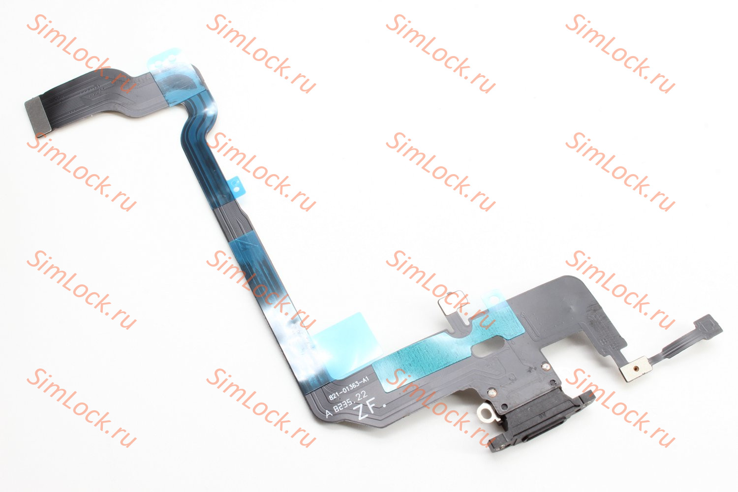 Шлейф iPhone XS с разъемом зарядки, черный, К-3