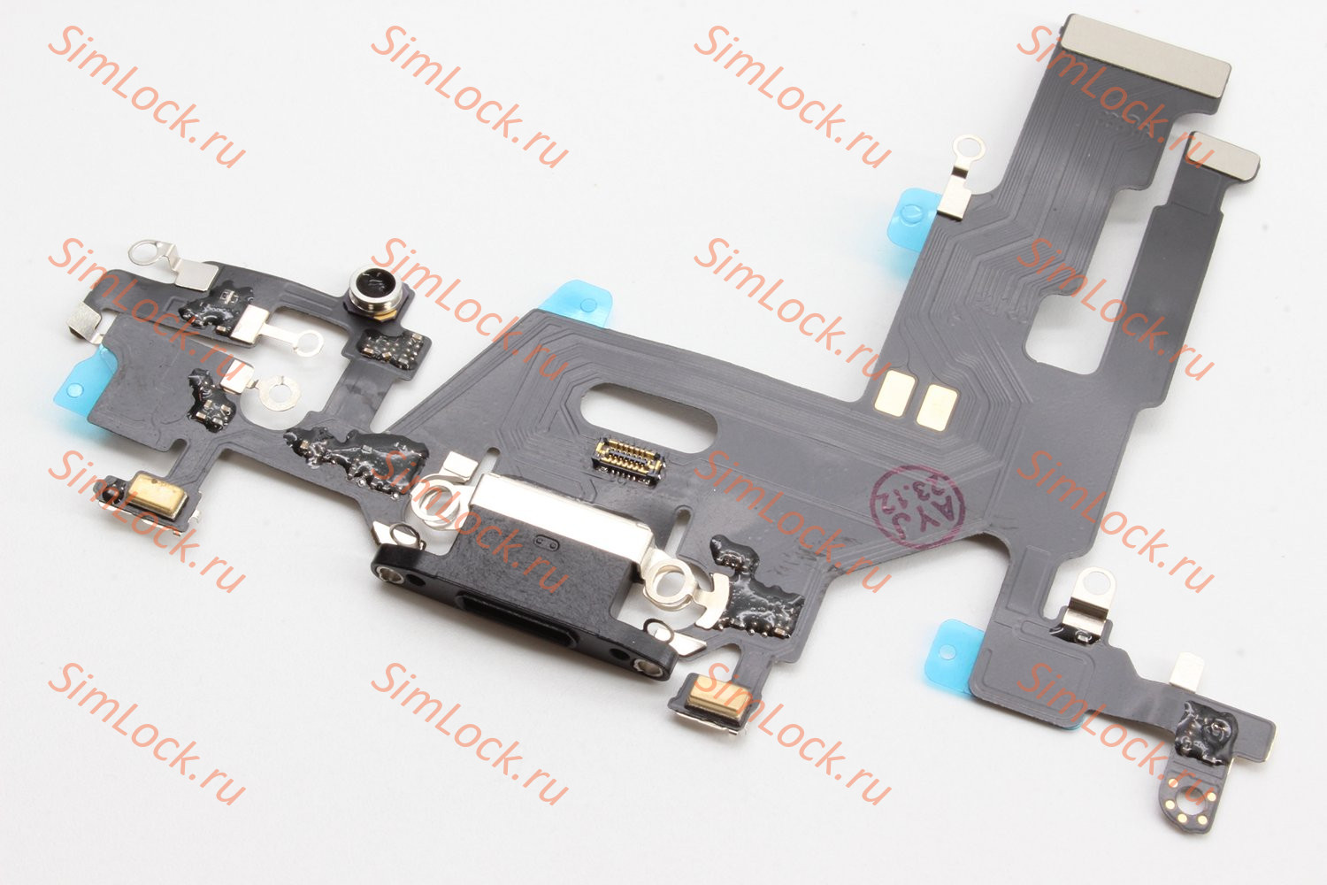 Шлейф iPhone 11 с разъемом зарядки, черный, К-2