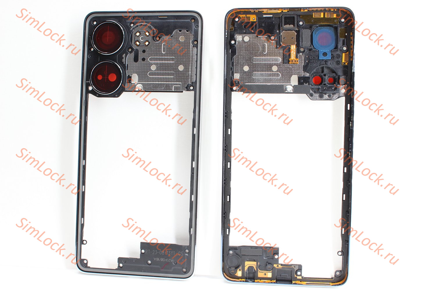 Средняя часть корпуса Tecno Camon 20 (CK6N), 20 Pro (CK7N), серебро (голубой), оригинал