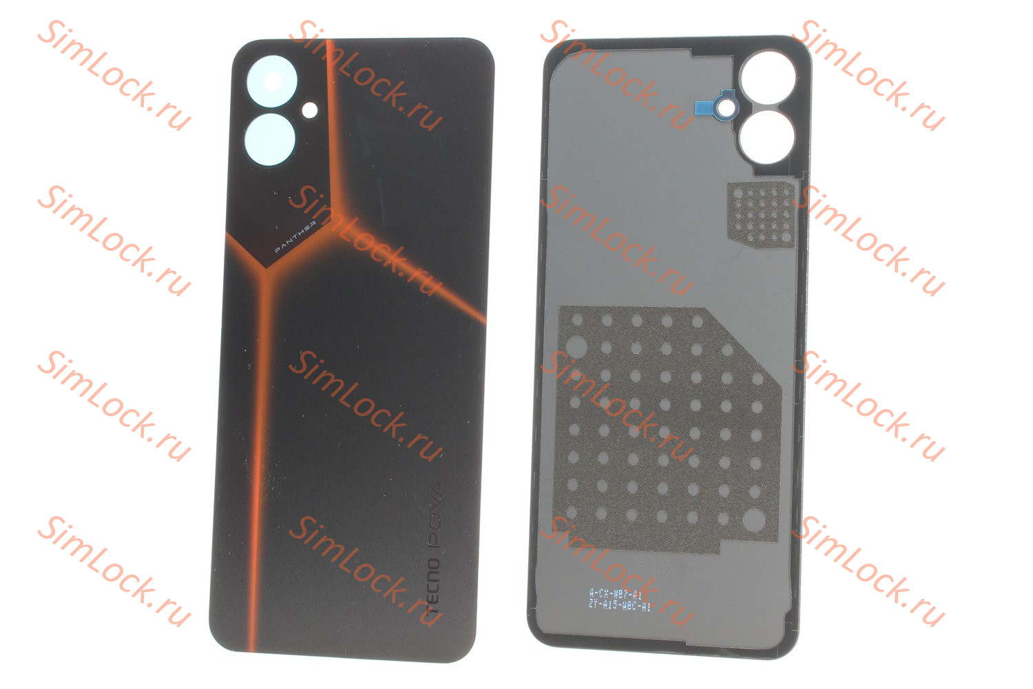 Задняя крышка Tecno Pova 4 (LG7n), черный и оранжевый, К-1