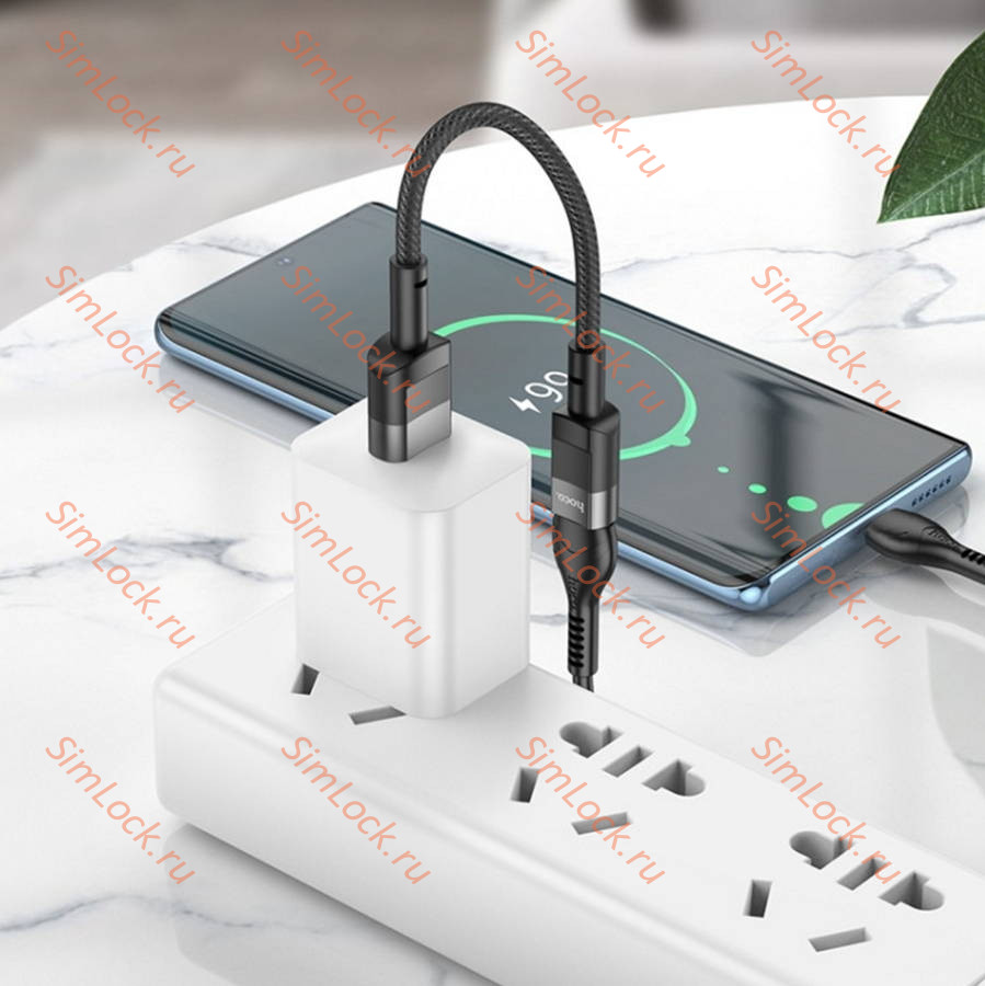 Кабель Type-С female - USB male, USB3.0, HOCO U107, зарядка и передача данных, 10 cм