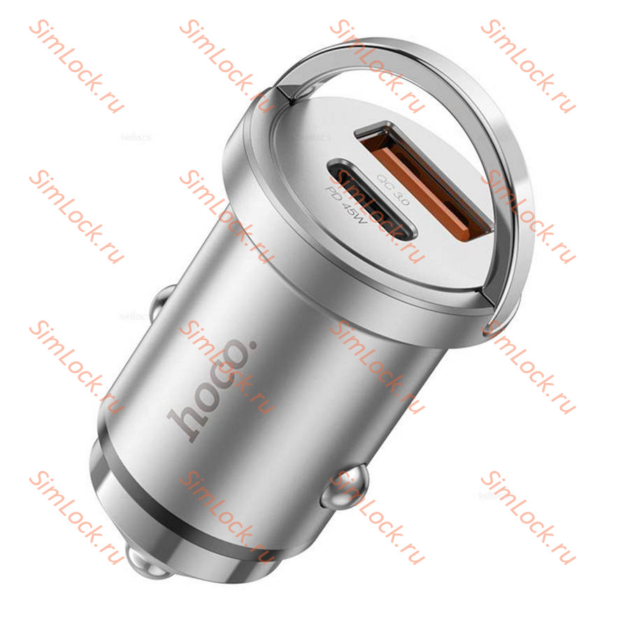 АЗУ Hoco NZ10, USBA+C, PD45W, QC3.0, SCP, FCP, AFC, PPS, серебро