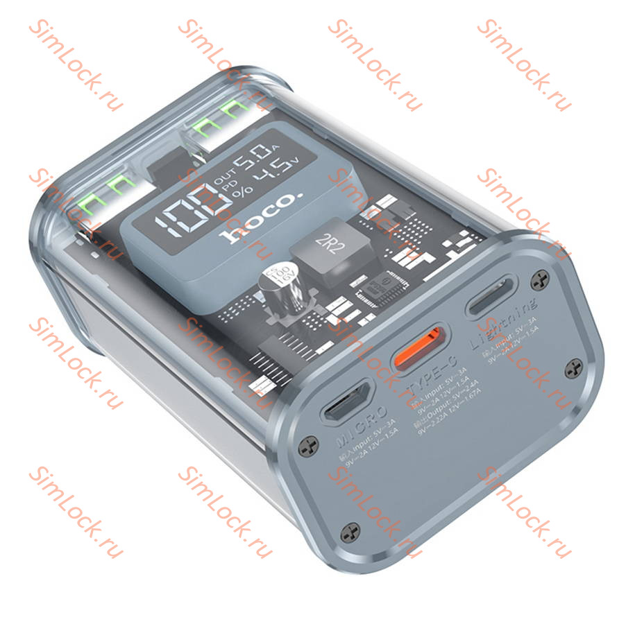 Внешний аккумулятор Hoco J105 Discovery edition 22.5W, 10000 мАч, серый