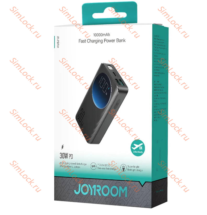 Внешний аккумулятор JoyRoom JR-PBF01, 30W, 10000 мАч, черный