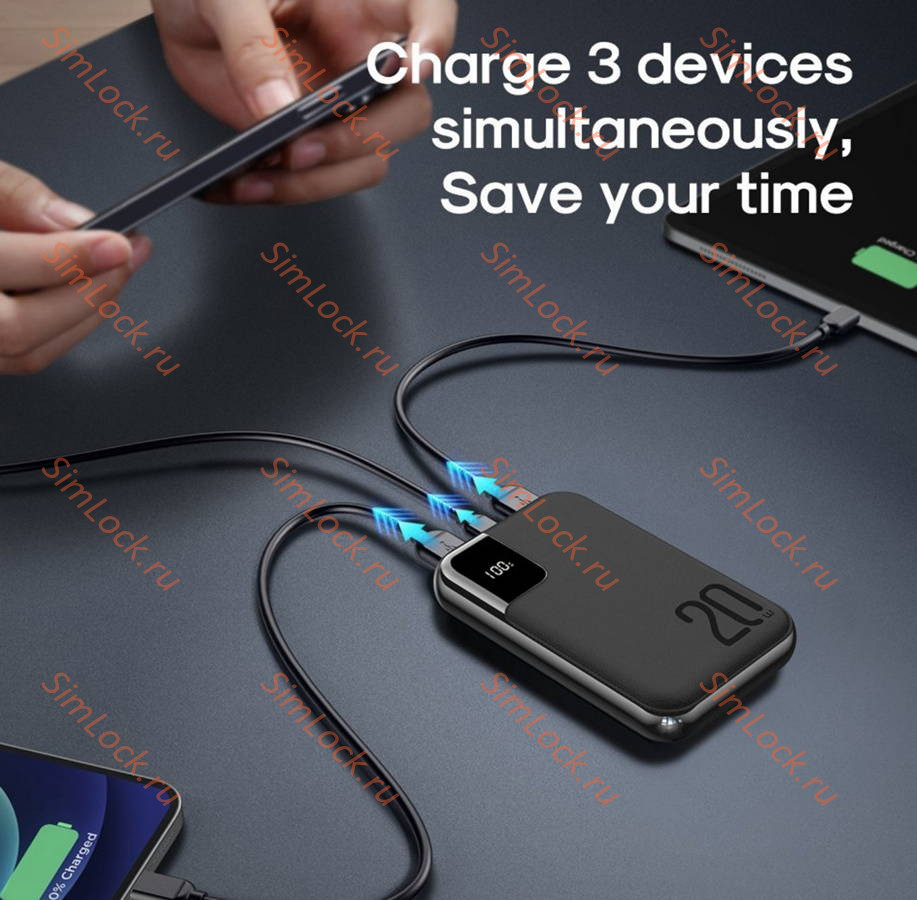 Внешний аккумулятор JoyRoom JR-QP190 mini 20W, 10000 мАч, черный