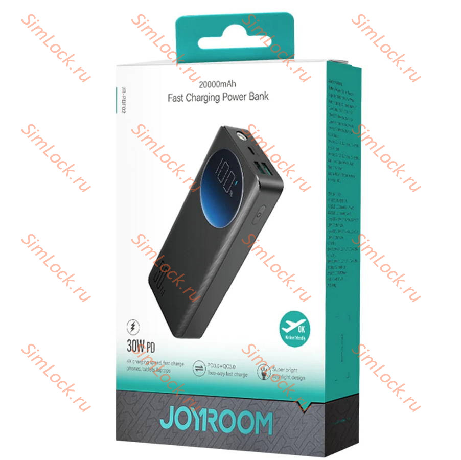 Внешний аккумулятор JoyRoom JR-PBF02, 30W, 20000 мАч, черный