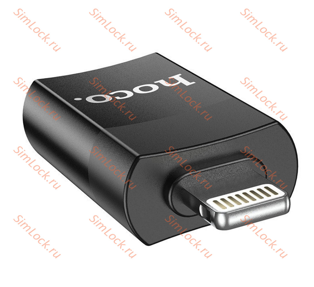 Адаптер HOCO Lightning Male To USB female, UA17, поддержка OTG