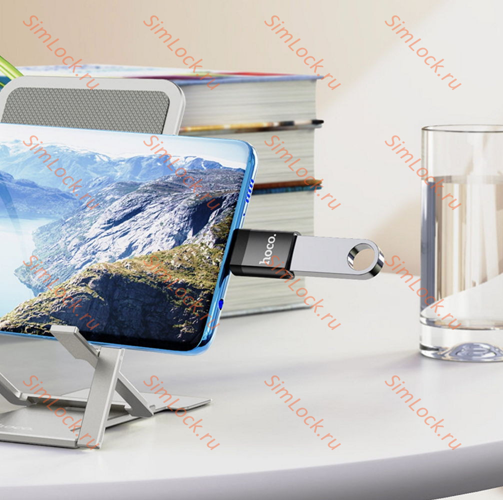 Адаптер HOCO Type-C Male To USB female, UA17, поддержка OTG
