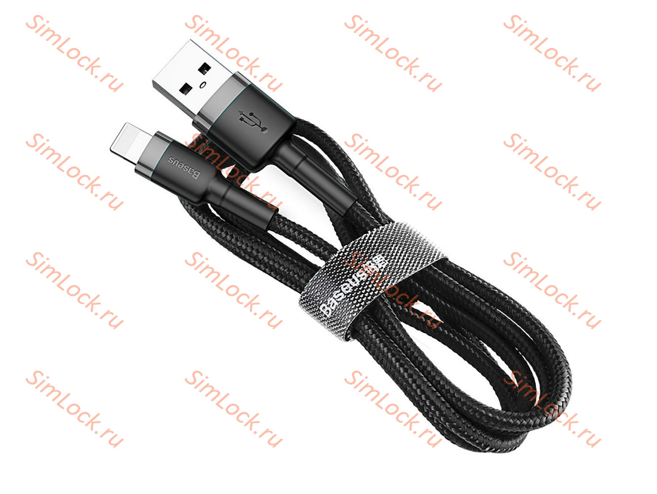Кабель USB - Lightning Baseus Cafule 1.5A 200см  Gray+Black, CALKLF-CG1