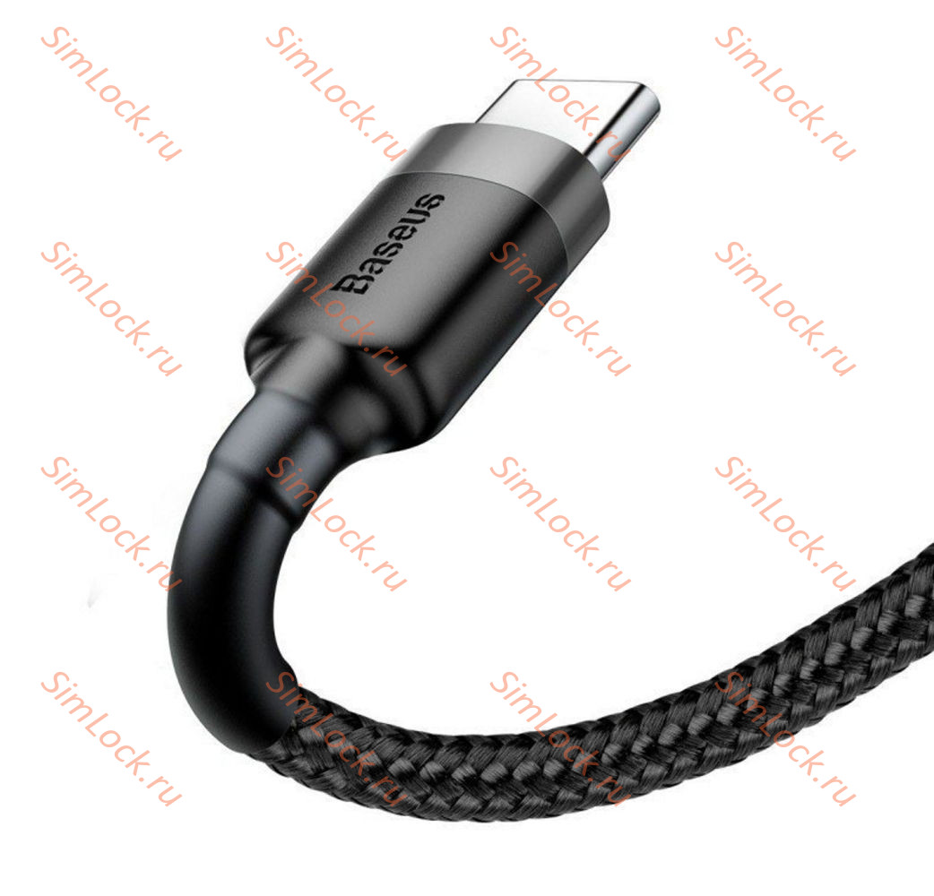 Кабель USB - Type-C Baseus Cafule 3A 50см  Gray+Black, CATKLF-AG1
