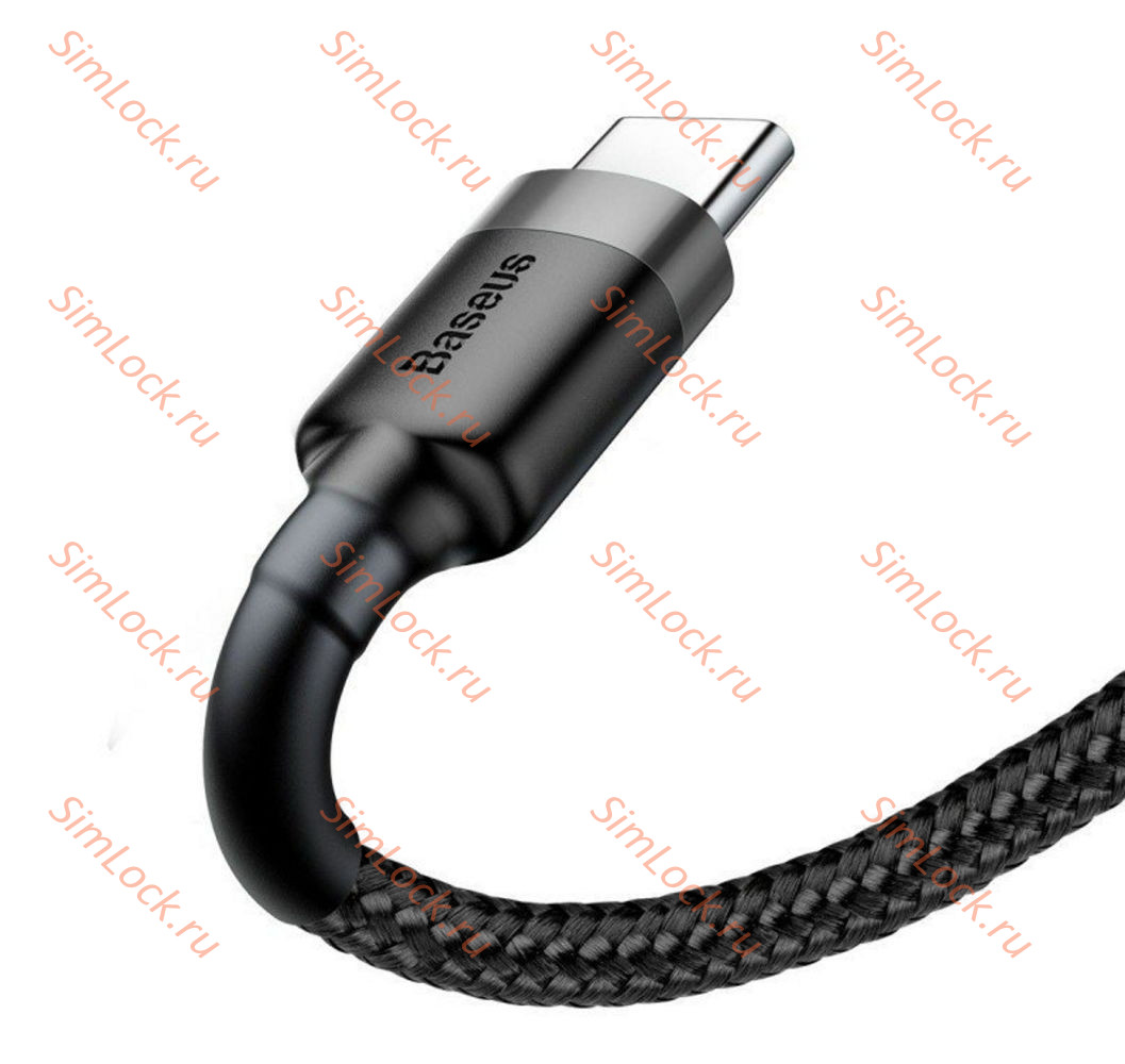 Кабель USB - Type-C Baseus Cafule 3A 100см  Gray+Black, CATKLF-BG1
