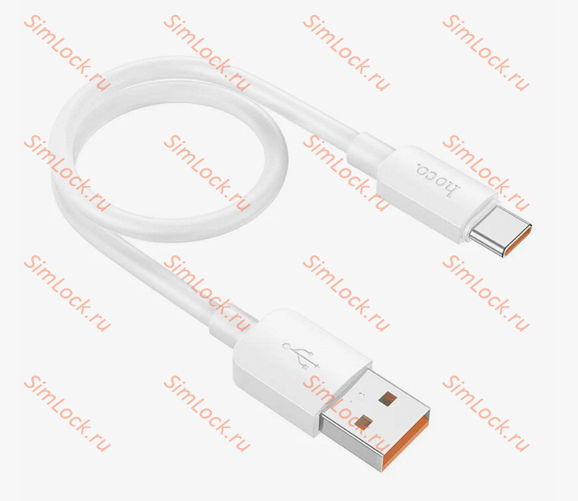Кабель USB - Type-C HOCO X96, 6A, 100W, 25см, белый