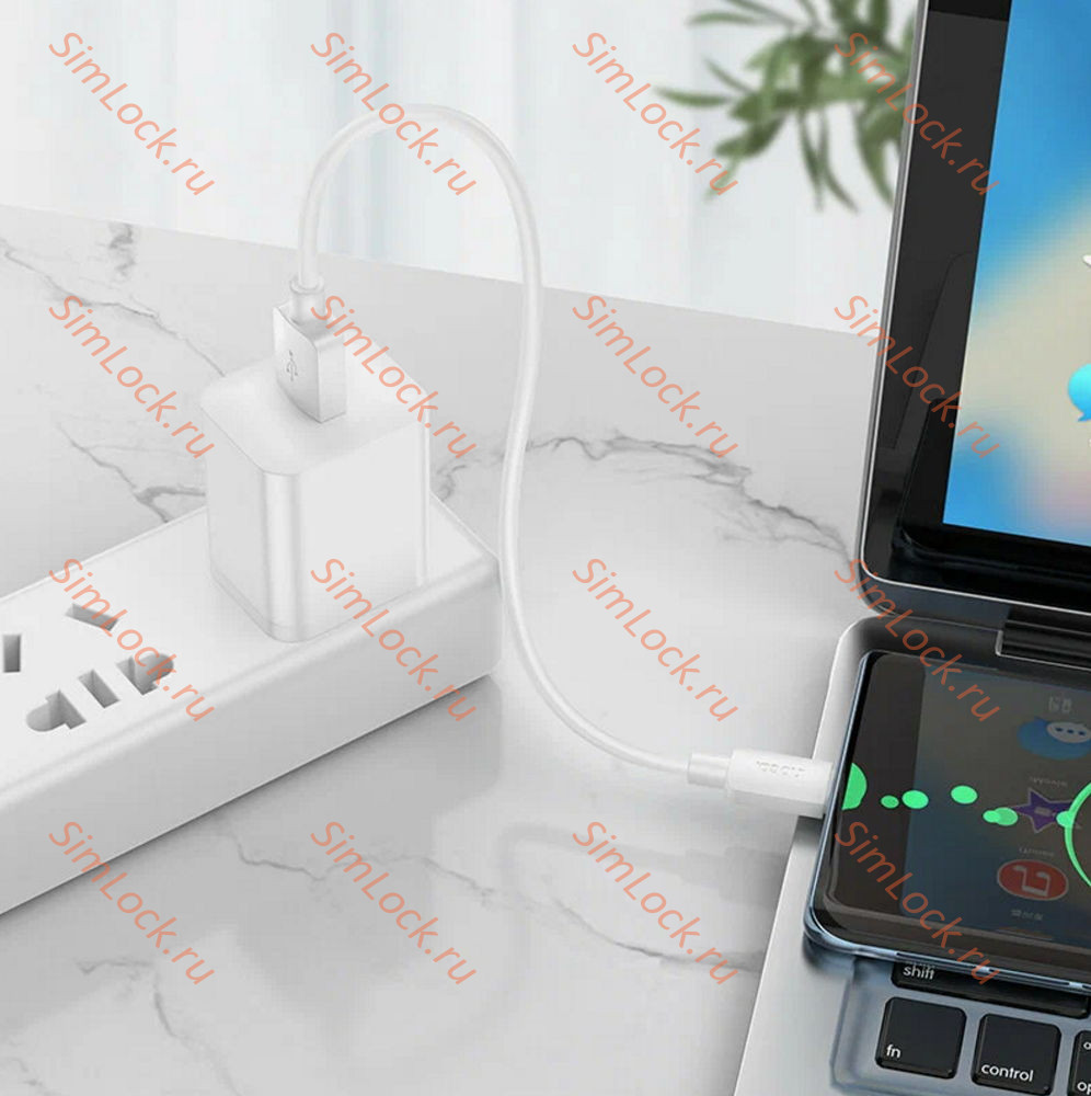 Кабель USB - Type-C HOCO X96, 6A, 100W, 25см, белый