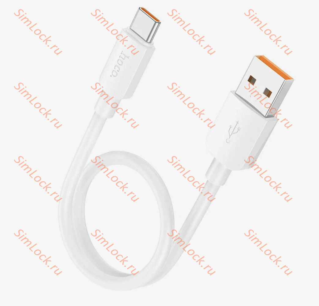 Кабель USB - Type-C HOCO X96, 6A, 100W, 25см, белый