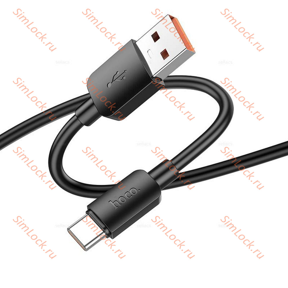 Кабель USB - Type-C HOCO X96, 6A, 100W, 100см, черный