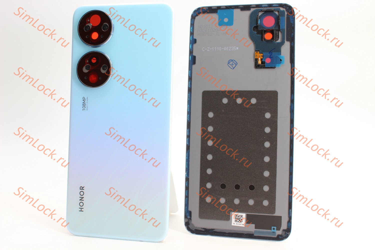 Задняя крышка Honor X7b (CLK-LX1), голубой (мерцающий серебристый), оригинал