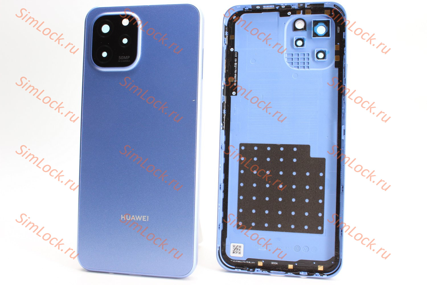 Задняя крышка Huawei Nova Y61 (EVE-LX9N), со стеклом камеры, синий, К-1