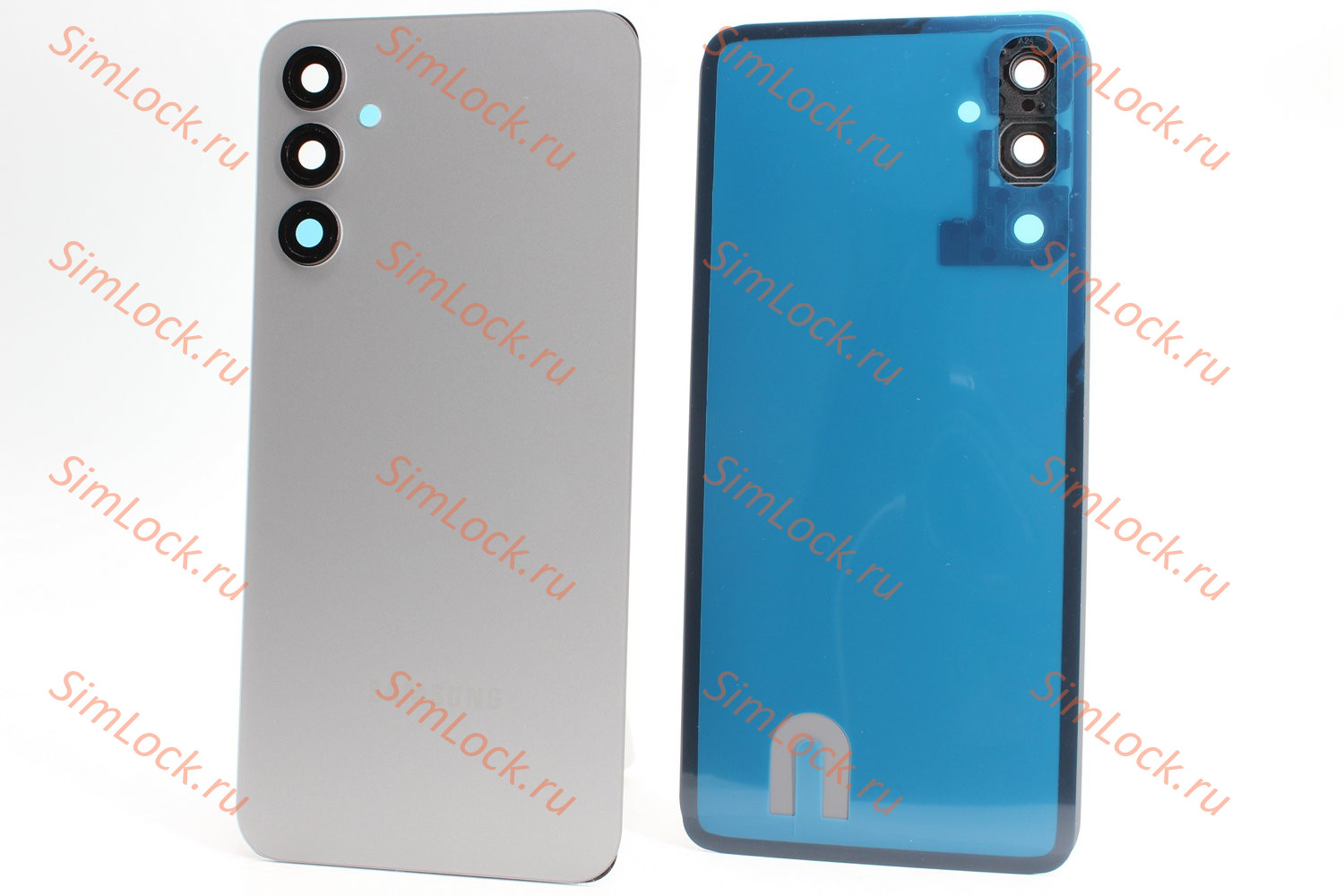 Задняя крышка Samsung A245F Galaxy A24 со стеклом камеры, серебристый, К-1