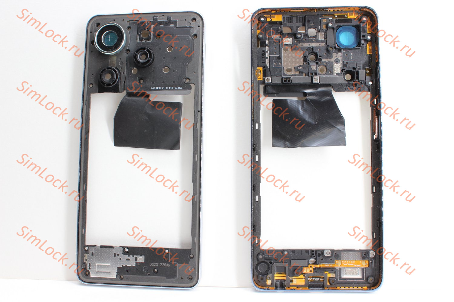 Средняя часть корпуса Tecno Spark 20 Pro (KJ6), серебристый, оригинал