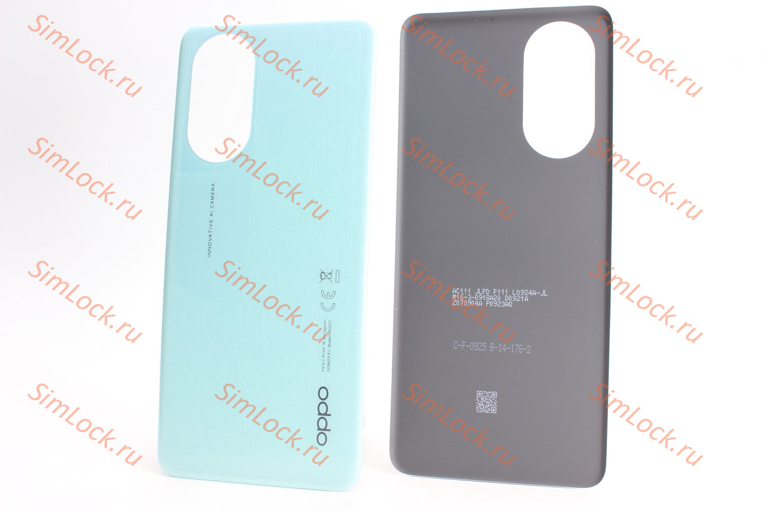 Задняя крышка Oppo A58 4G (CPH2577), зеленый (голубой), К-1