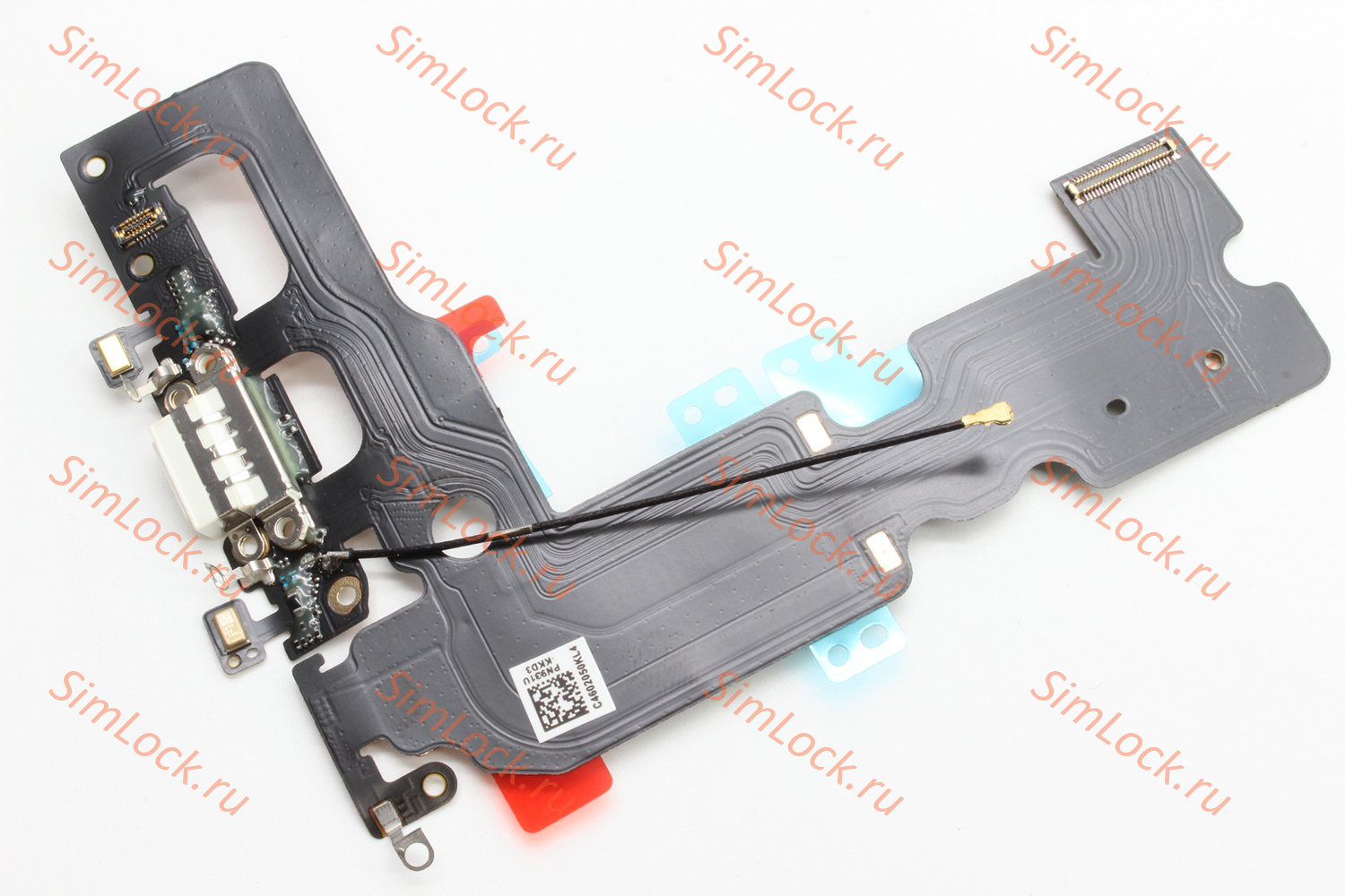 Шлейф iPhone 7+ Plus с разъемом зарядки, белый, К-1