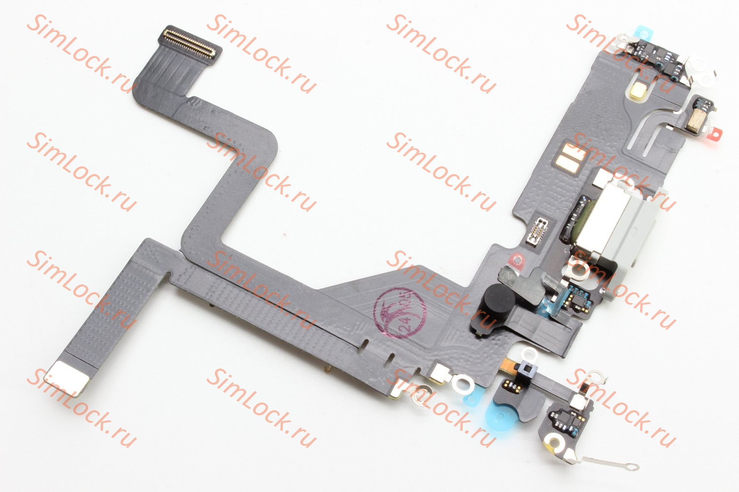 Шлейф iPhone 14 Pro с разъемом зарядки, 100% IC, белый, К-1