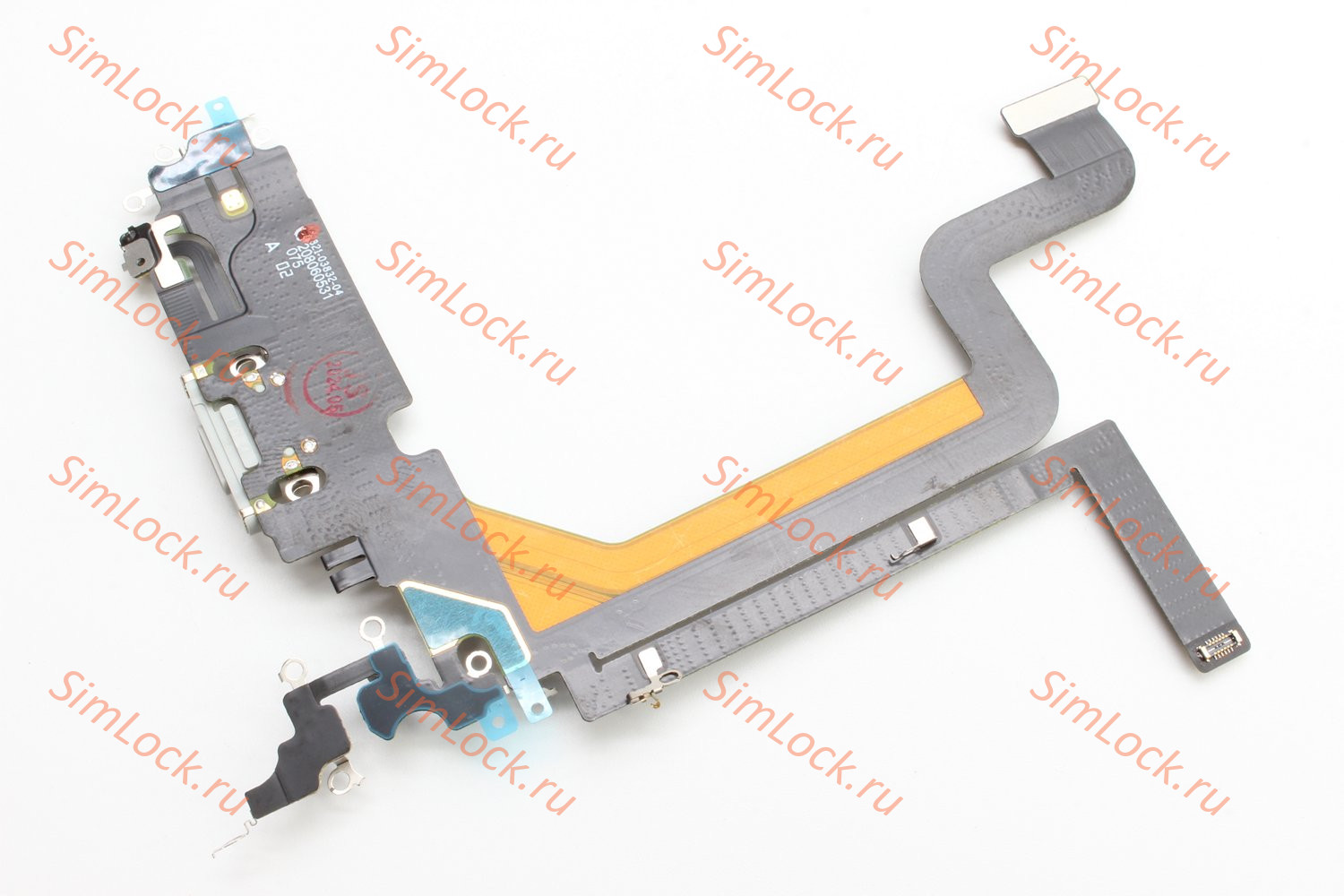 Шлейф iPhone 14 Pro Max с разъемом зарядки, 100% IC, белый, К-1