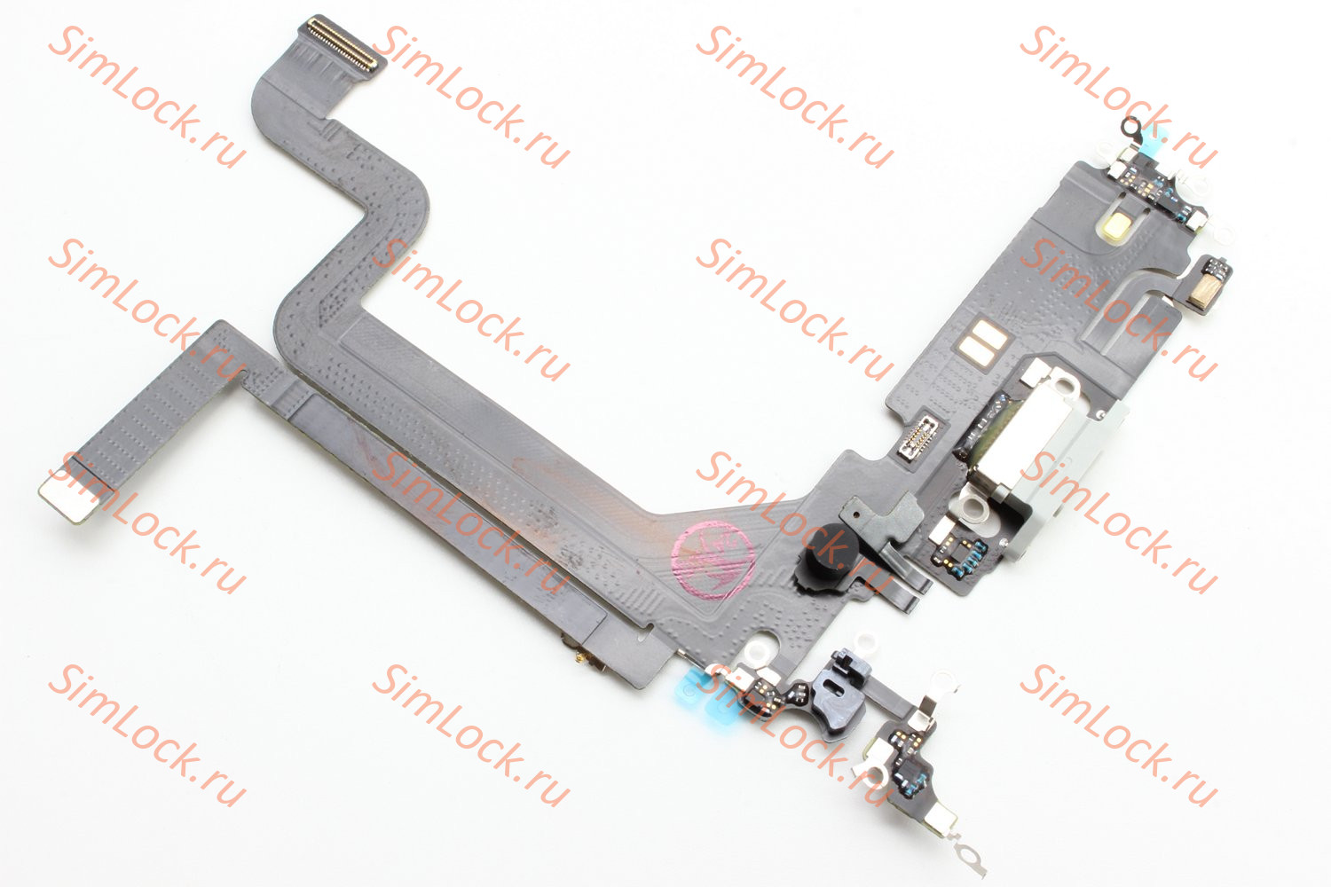 Шлейф iPhone 14 Pro Max с разъемом зарядки, 100% IC, белый, К-1