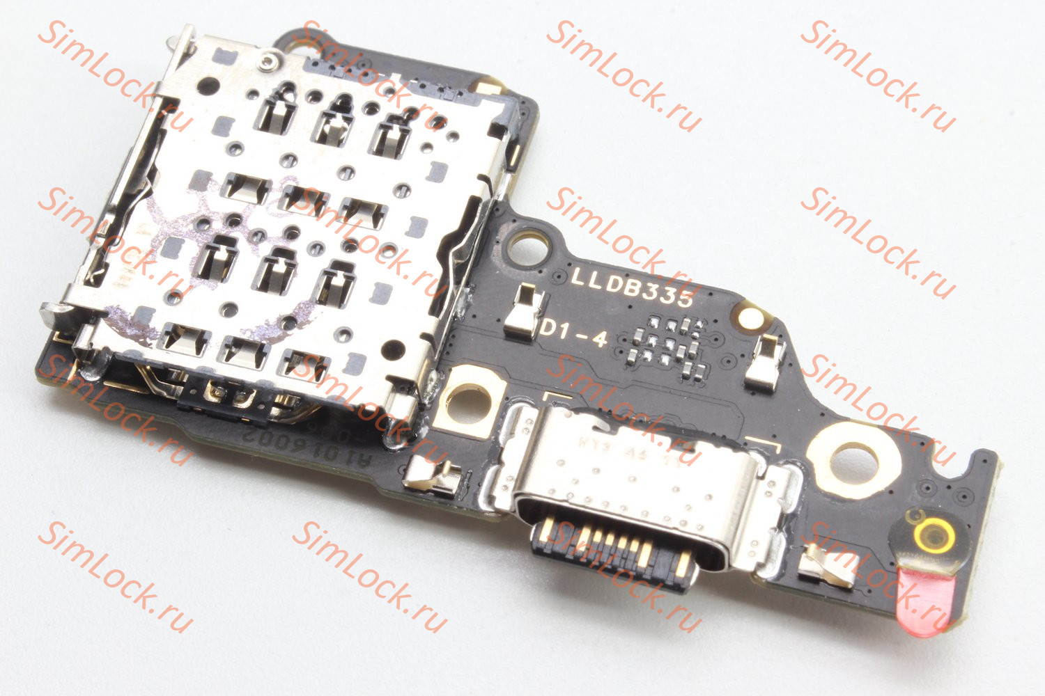Нижняя плата (шлейф) Xiaomi Redmi Note 13 4G (23124RA7EO) с разъемом зарядки и считывателем SIM, 100% компонентов, К-1