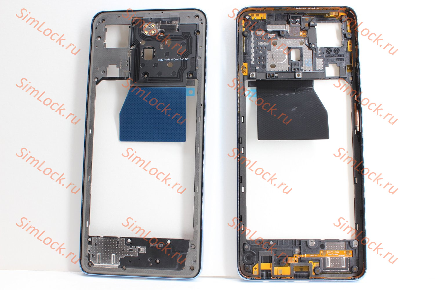 Средняя часть корпуса Infinix Hot 40 Pro (X6837), голубой, оригинал