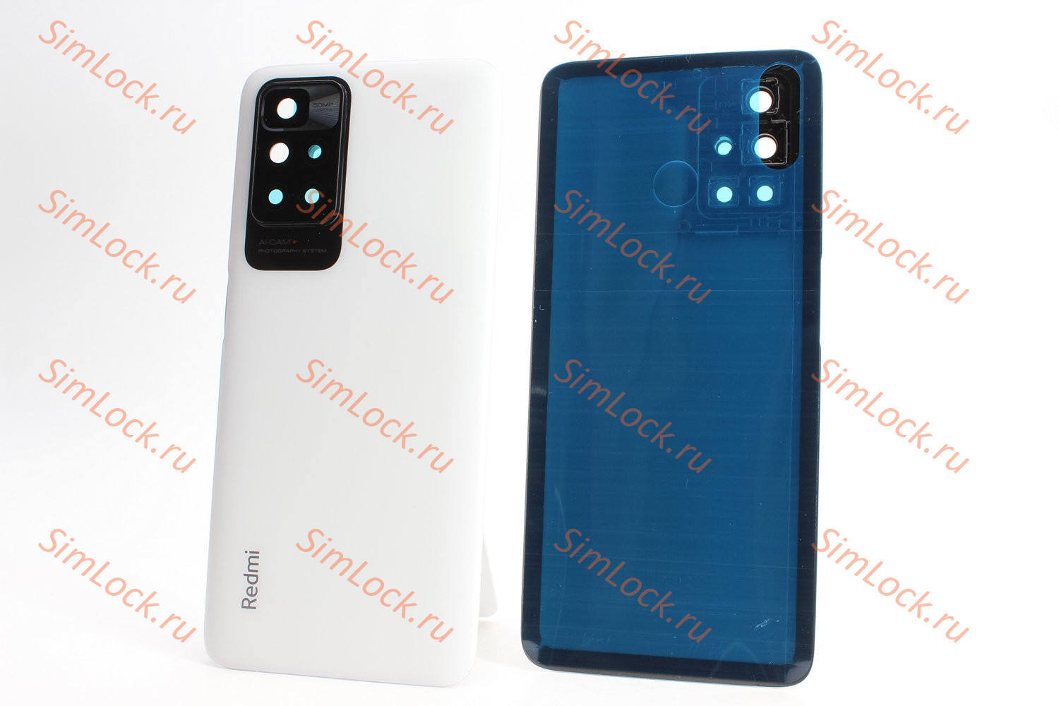 Задняя крышка Xiaomi Redmi 10 со стеклом камеры, белый, К-1 (21061119DG)