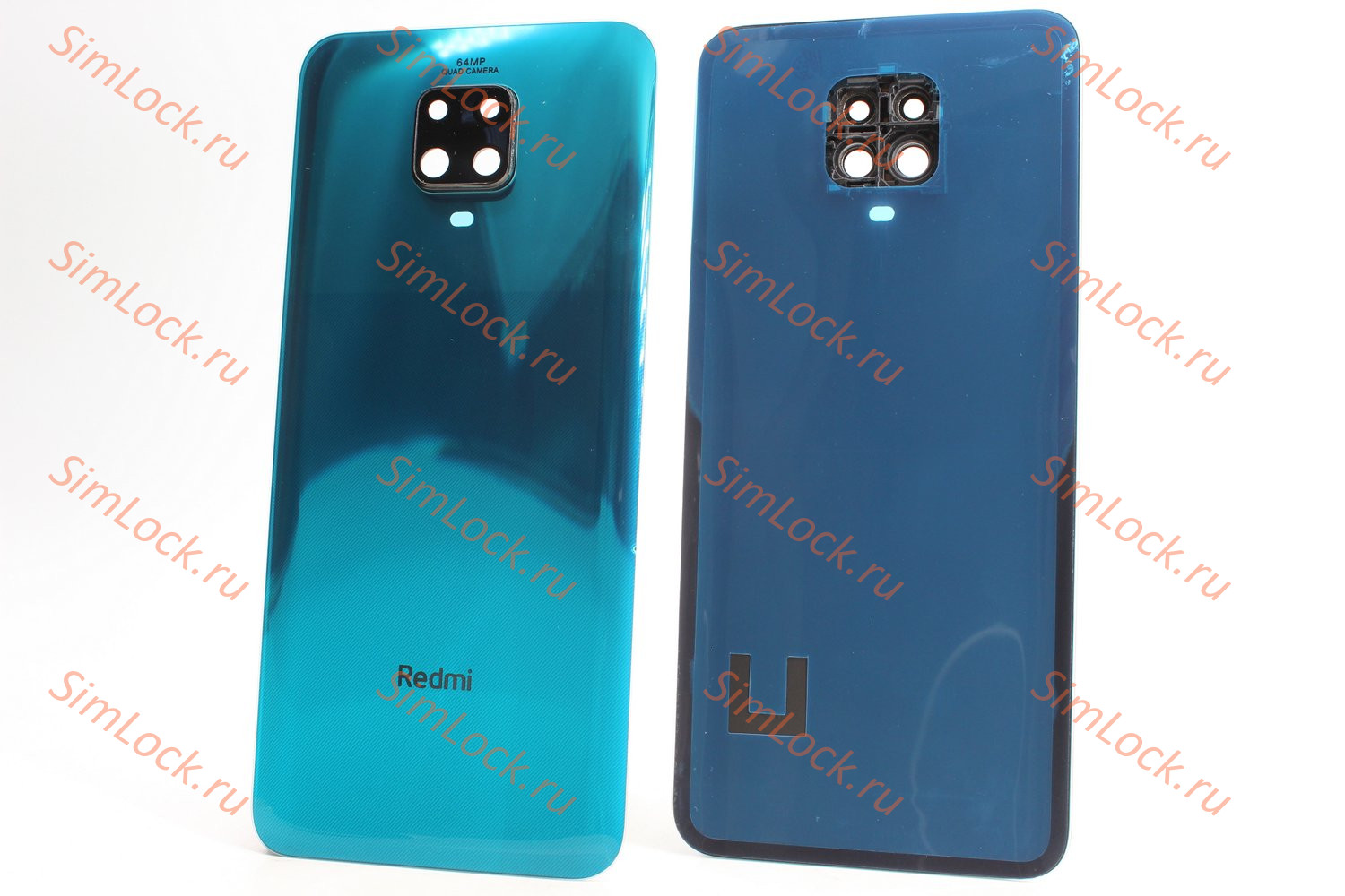 Задняя крышка Xiaomi Redmi Note 9 Pro, Note 9S,  со стеклом камеры, зеленый, К-2